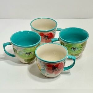 The Pioneer Woman Set Of 4 Bloom Coffee/Tea 16oz Floral Mugs